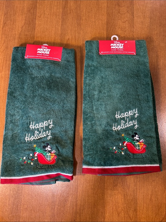 Disney Other - Two Disney Mickey Mouse Holiday Hand Towels